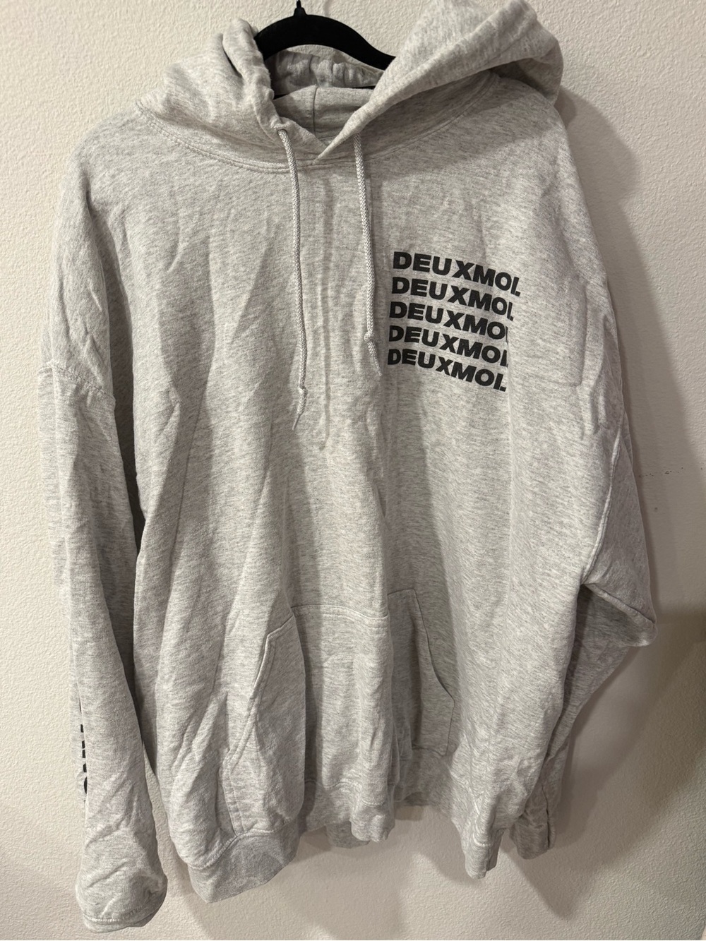 Deuxmoi Light Gray Logo Pullover Hoodie
